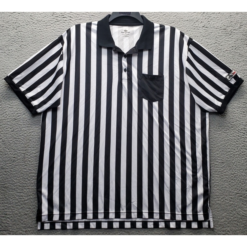 Foot Locker Employee Referee Uniform Polo Shirt Mens XXL Multi Striped Collared
